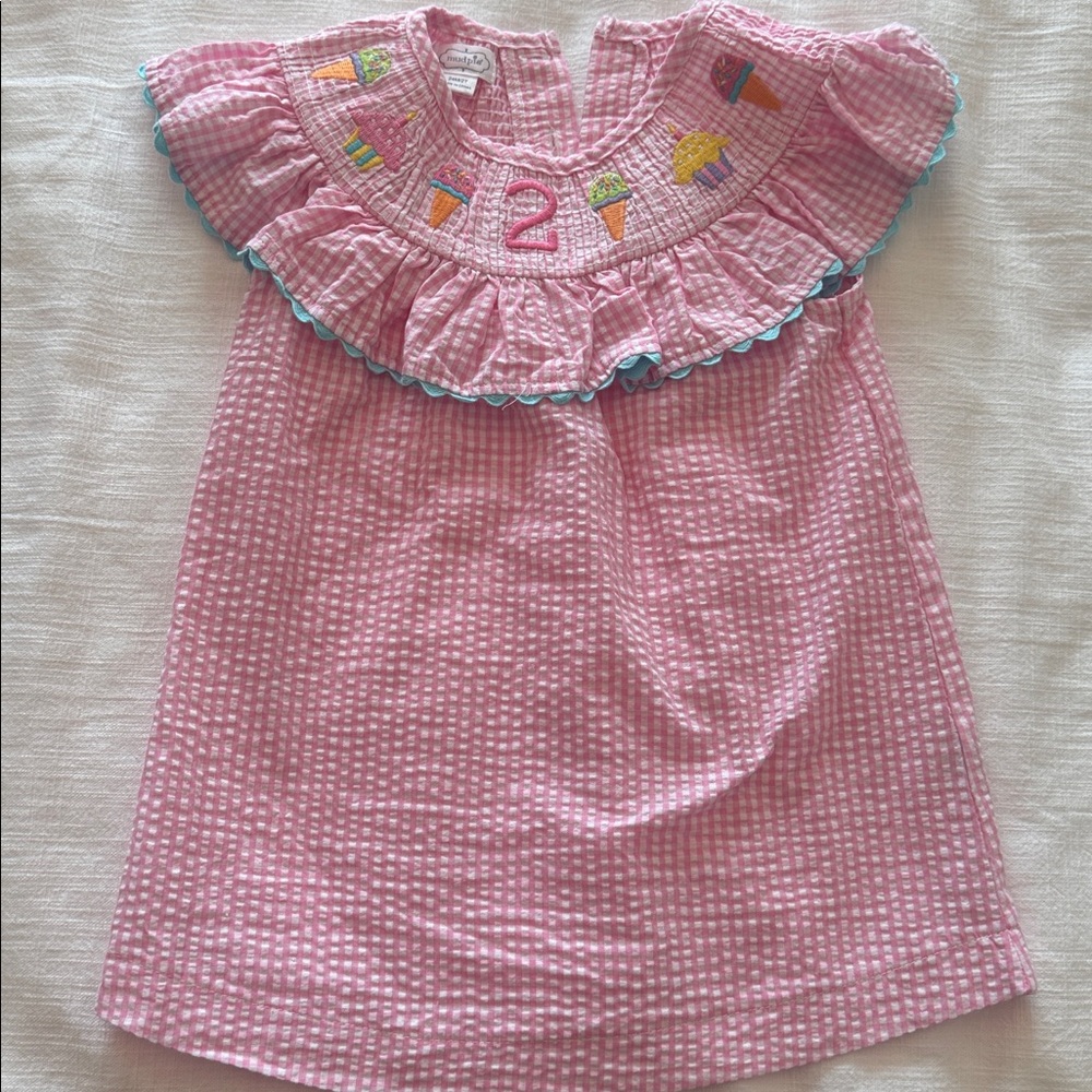 Mud Pie Pink Smocked Ice Cream Dress